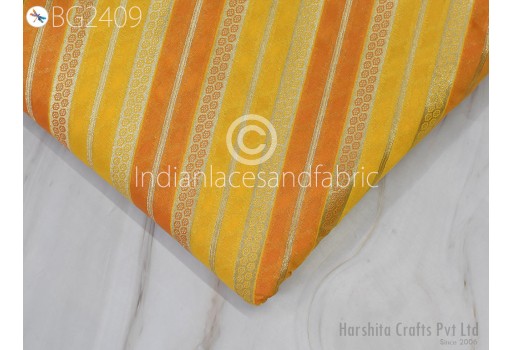 Diagonal Stripes Banarasi Indian Brocade By the Yard Silk Wedding Dresses Sewing Bridal Costumes Crafting Drapery Jackets Home Décor Fabric