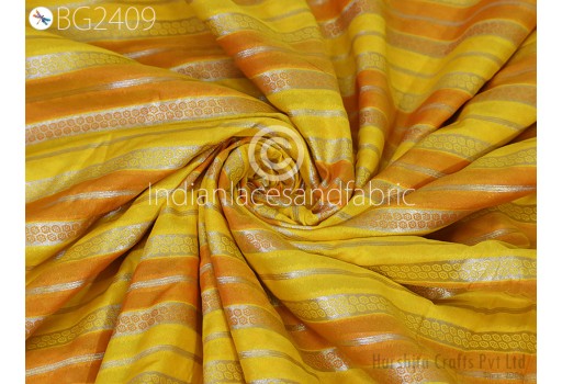 Diagonal Stripes Banarasi Indian Brocade By the Yard Silk Wedding Dresses Sewing Bridal Costumes Crafting Drapery Jackets Home Décor Fabric