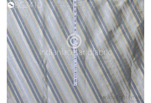 Bridal Costumes Grey Brocade by the Yard Diagonal Stripes Indian Wedding Dress Blouse Sewing Costumes Crafting Table Runner Fabric