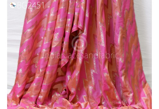 Wedding Dresses Peach Brocade Fabric by the Yard Lehenga Skirts Jackets Indian Blended Banarasi Dress Material Sewing Home Décor Crafting