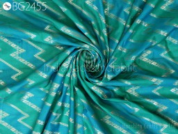 Turquoise Brocade Fabric by the Yard Wedding Dresses Lehenga Crafting Skirt Jackets Indian Blended Banarasi Dress Material Sewing Home Décor 