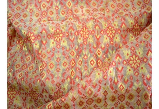 Indian chanderi silk floral dress material by the yard fabric curtain hair crafting scrap booking projects fabric cushion cover home décor brocade