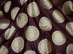 Plum Banarasi Brocade Wedding Dress Jackets Home Decor Table Runner Silk By The Yard Indian Crafting Costume Sewing Cushion Cover Wedding Lehenga Dresses Fabric
