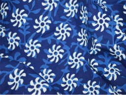 Indigo blue Indian hand block printed quilting cotton fabric by the yard sewing crafting drapes curtains summer women kids apparel dress cushion cover table runner fabric