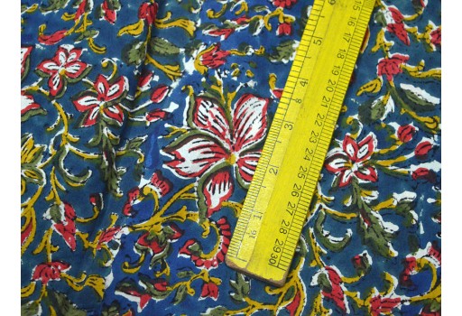 Indian Block Print Cotton Fabric By The Yard Quilting Hand Stamped Sewing Crafting Fabric Printed Cotton Home Décor Summer Dresses Cushions Fabric