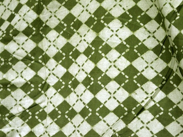 Block Printed Quilting Indian Cotton Fabric By The Yard Olive Green Boho Summer Dresses Hair Crafting Apparel Nursery Drapery Clothing Accessory Fabric