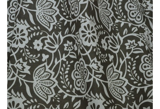 Brown Indian Floral Printed Summer Dresses Soft Cotton Fabric By Yard Nursery Cribs Quilting Sewing Crafting Clothing Home Furnishing Apparels Curtain 