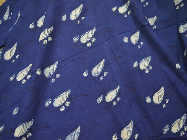 Parrot print floral Indigo blue quilting Indian hand block printed cotton fabric by yard sewing crafting drapes curtains summer women kids apparel skirts kaftans hand bags fabric