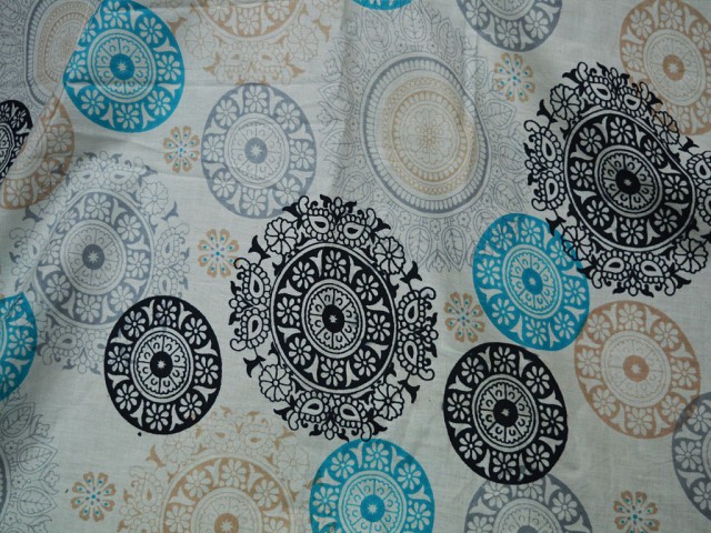 Indian Mandala Pattern Printed Summer Dresses Soft Cotton Blue Fabric By Yard Nursery Cribs Quilting Sewing Crafting Clothing Home Furnishing Clothing Apparels Curtain