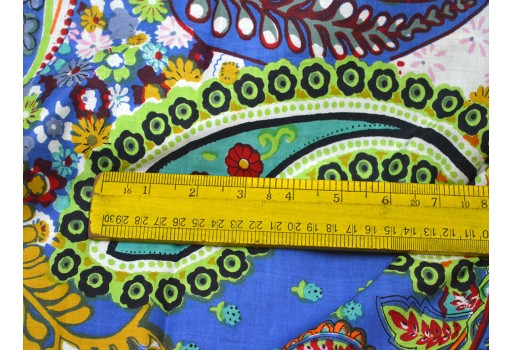 Green Indian Screen Paisley Printed Summer Dresses Soft Cotton Fabric By Yard Nursery Cribs Quilting Sewing Crafting Home Furnishing Clothing Apparels Curtain Making