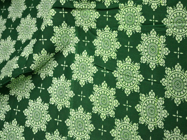 Bottle Green Indian Floral Printed Summer Dresses Soft Cotton Fabric By Yard Nursery Cribs Quilting Sewing Crafting Clothing Boho Dresses Home Decor Table Runner Cushion Cover