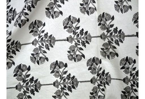 Vegetable Dye Pure Cotton Fabric in Black and Grey on white background