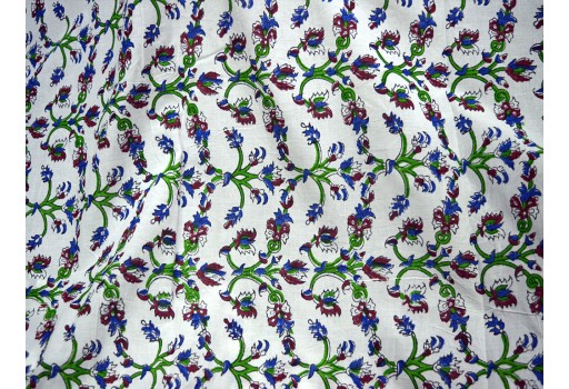 Indian Hand Block Print floral design Fabric by yard home furnishing fabric for kids Costume Sewing crafting Drapes Nursery Quilting Pillow