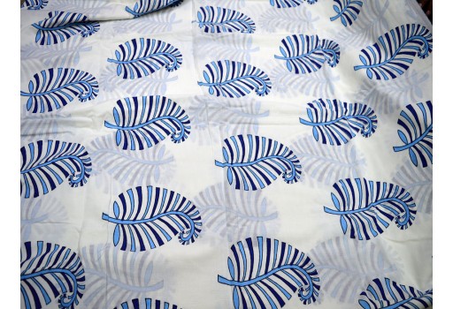 Screen Printed Soft Cotton Fabric by the Yard Pure Cotton Fabric for Summer Dresses Indian Cotton Fabric Blue dress making sewing fabric