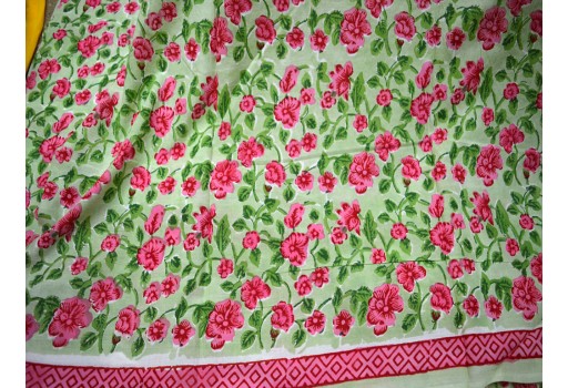 Indian sewing soft cotton fabric by the yard bohemian hand block printed quilting dress making hair crafting curtains summer women kids apparels home décor cushion cover furnishing