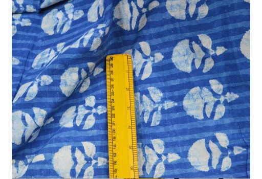 Indigo blue Indian cotton by the yard fabric sewing quilting vegetable dyed crafting summer dresses handloom kurta cushion covers home furnishing curtain drapery fabric