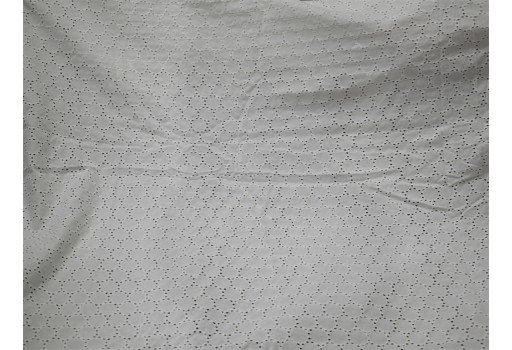 44" White Sewing Embroidered Eyelet Cotton Lace Fabric By the Yard Wedding Cocktail Dresses Guipure Fabric Women Summer Skirts Drapery