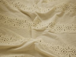 46" Unbleached Indian Embroidered Eyelet Cotton Lace Fabric By the Yard Sewing Wedding Dresses Guipure Fabric Women Summer Drapery Curtain