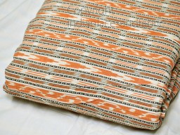 Orange Indian Ikat Cotton Fabric by the yard Handwoven Summer Dresses Handloom Home Decor Quilting Crafting Sewing Cushion Cover Draperies