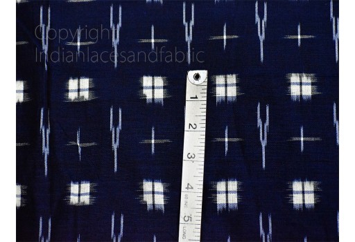 Navy Blue Ikat Cotton Fabric Yardage Handloom Upholstery Fabric sold by yard Double Ikat Home Decor Yarn Dyed Quilting Draperies Cushions