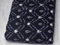 Navy Blue Ikat Fabric sold by the yard Handloom Upholstery Fabric Cotton Yardage Double Ikat Home Decor Bedcover Tablecloth Drapery Cushions