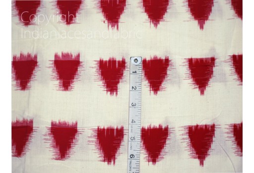 Red ikat fabric yardage handloom upholstery fabric cotton sold by yard double ikat home décor yarn dyed quilting draperies cushion covers summer dresses sewing crafting curtains making fabric