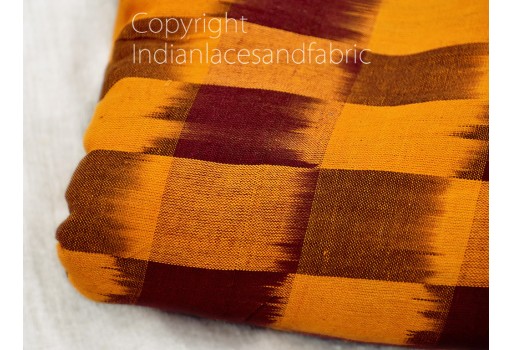 Mustard Yellow Ikat Fabric Yardage Handloom Upholstery Fabric Cotton sold by yard Double Ikat Home Furnishing Bedcovers Tablecloth Pillowcases Cushion Cover Wall Decor