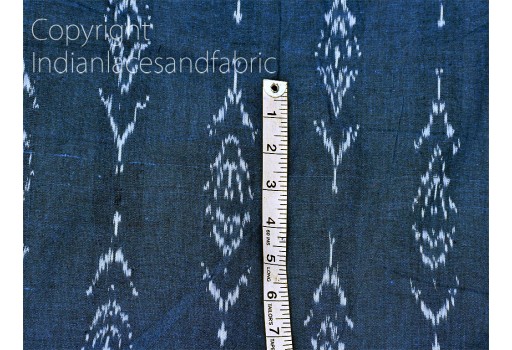 Teal Blue Ikat Cotton Yardage Handloom Ikat Fabric sold by yard Home Decor Yarn Dyed Quilting Draperies Cushions Cover Dress Material Pillowcases Table Runner Curtains