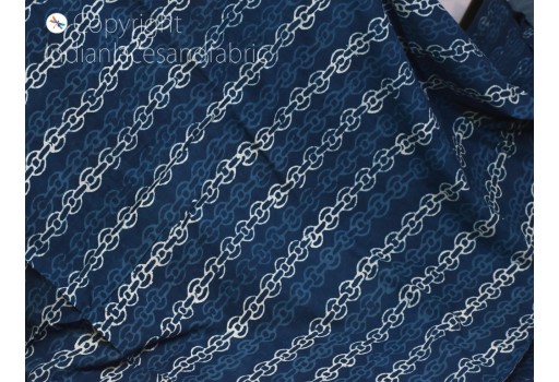Indian hand printed quilting indigo blue cotton fabric sold by yard sewing crafting curtains summer women girls dresses apparel table cloth home décor fabric