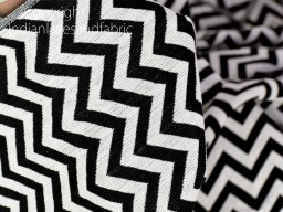 Indian black chevron jacquard upholstery cotton fabric sold by the yard woven textile home decor bedcovers craft supplies draperies cushions cover curtains fabric