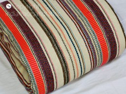 Beige Indian woven upholstery cotton fabric sold by the yard textile home decor bedcovers diy crafting tote bags draperies cushion covers shrugs making fabric