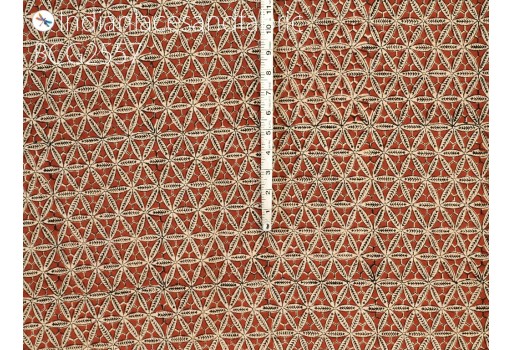 Indian block printed soft cotton fabric dress material by the yard fabric rust red color cotton fabric quilting sewing summer dresses for women sleepwear kurta hair craft clothing accessories