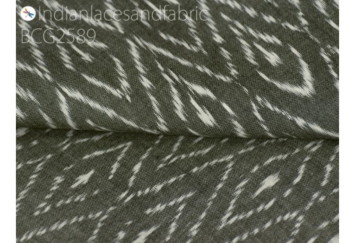 Indian ivory grey Ikat fabric yardage handloom sewing cotton sold by yard crafting home decor bedcovers tablecloth drapery pillowcases cushion cover summer dresses fabric