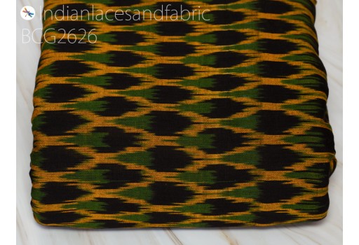 Yellow Indian Ikat Cotton Fabric Yardage Handloom Fabric sold by yard Summer Dresses Material Curtains Pillowcases Home Decor Yarn Dyed Remnant Table Runners Fabric