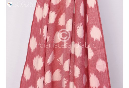 Indian Red Ikat Fabric Yardage Handloom Fabric Cotton sold by the yard Ikat Home Decor Bedcovers Tablecloth Drapery Pillowcases Sewing Summer Dresses Material