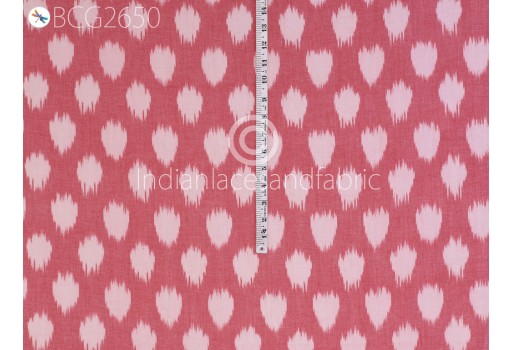 Indian Red Ikat Fabric Yardage Handloom Fabric Cotton sold by the yard Ikat Home Decor Bedcovers Tablecloth Drapery Pillowcases Sewing Summer Dresses Material