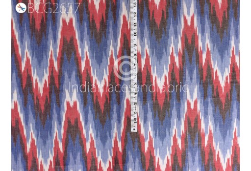 Blue Ikat Fabric Yardage Handloom Upholstery Cotton sold by yard Double Ikat Home Decor Bedcovers Tablecloth Draperies Cushions Tote Bags Curtains Furnishing