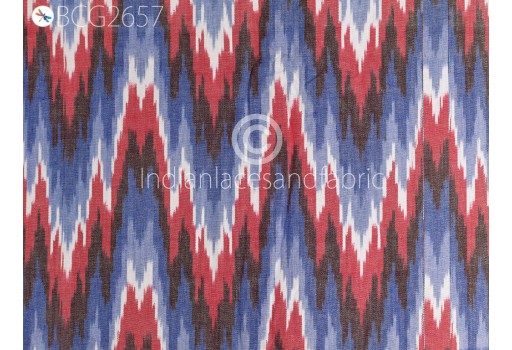 Blue Ikat Fabric Yardage Handloom Upholstery Cotton sold by yard Double Ikat Home Decor Bedcovers Tablecloth Draperies Cushions Tote Bags Curtains Furnishing
