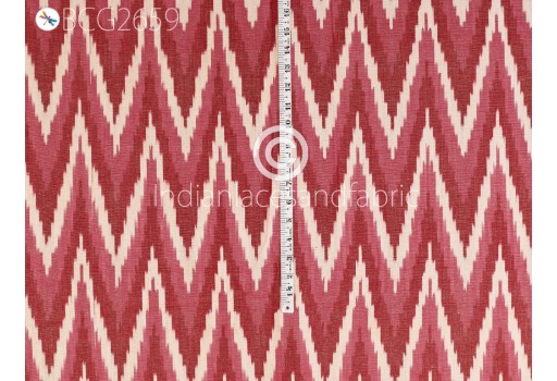 Red Ikat Fabric Yardage Handloom Upholstery Fabric Cotton sold by yard Double Ikat Home Decor Furnishing Bedcovers Tablecloth Draperies Cushion Covers Curtains Fabric