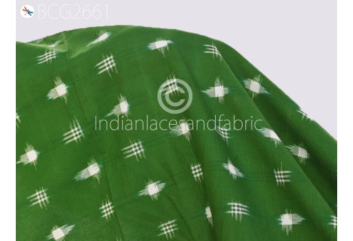 Green Ikat Fabric Yardage Handloom Upholstery Fabric Cotton sold by yard Double Ikat Home Decor Bedcovers Tablecloth Drapery Pillowcases Furnishing Curtains Fabric