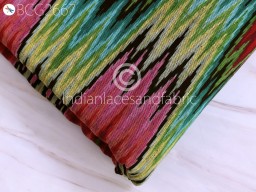 1.5 Meter Indian Multi Color Double Ikat Fabric Handloom Upholstery Cotton sold by yard Home Decor Draperies Cushions Tote Bags Curtains Fabric