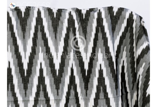 Black Ikat Fabric Yardage Handloom Upholstery Cotton sold by yard Double Ikat Home Decor Bedcovers Tablecloth Draperies Cushions Tote Bags Kitchen Curtains Fabric