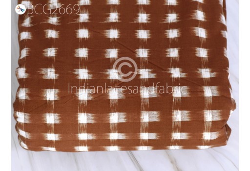 Brown Ikat Fabric Yardage Handloom Upholstery Fabric Cotton sold by yard Double Ikat Home Decor Bedcovers Tablecloth Draperies Cushion Cover Kitchen Curtains Fabric