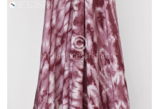 Indian Handmade Shibori Cotton Tie Dye Onion Color Dyed By Hand Summer Dresses Quilting Sewing Crafting Cloth Fabric By The Yard Home Décor