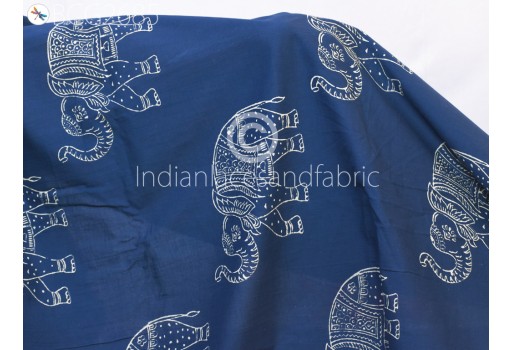 Indigo Blue Cotton Fabric Organic Dyed Hand Block Printed Cotton By The Yard Kids Women Summer Dress Quilting Sewing Accessories Crafting Maternity Apparel Fabric