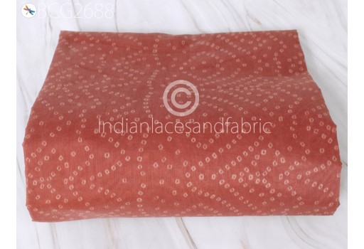 Indian Hand Block Printed Chanderi Cotton Fabric By The Yard Brown Sewing Quilting Dress Material Hair Crafting Curtains Summer Women Nighties Kids Projects