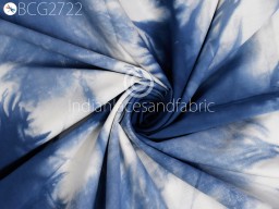 Indian Handmade Cotton Fabric By The Yard Tie Dye Indigo Shibori Blue Color Dyed By Hand Women Summer Dresses Quilting Sewing Crafting Cloth