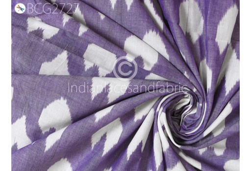 Ikat Cotton Fabric Yardage Handloom Fabric sold by yard Summer Dresses Material Home Decor Yarn Dyed Remnant Quilting Table Runners Lavender Cotton