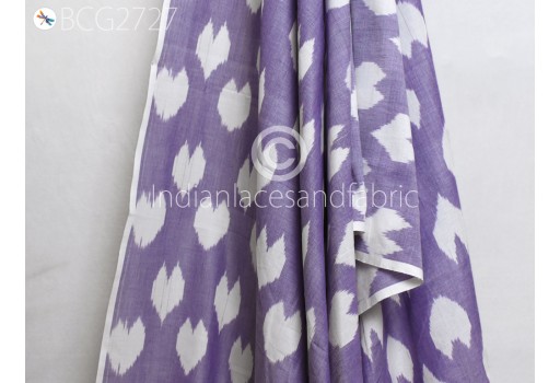 Ikat Cotton Fabric Yardage Handloom Fabric sold by yard Summer Dresses Material Home Decor Yarn Dyed Remnant Quilting Table Runners Lavender Cotton