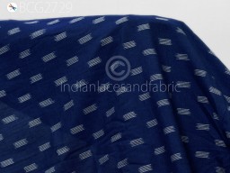 Indian Blue Ikat Cotton Fabric by yard Homespun Handloom Quilting Sewing Crafting Women Kids Summer Dresses Cushions Home Decor Draperies